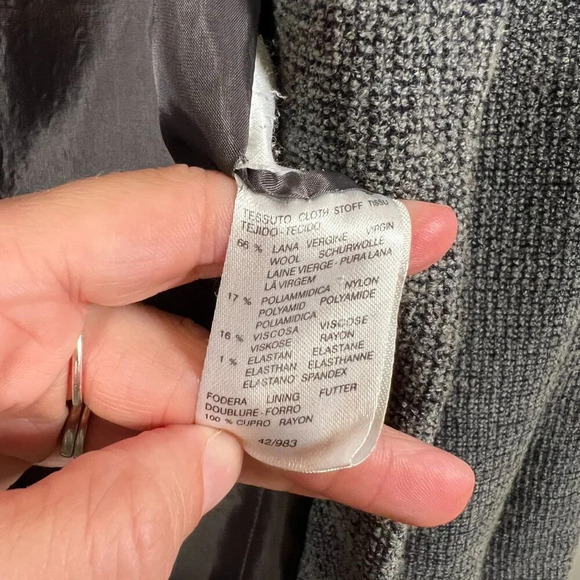 VTG Max Mara Blazer Jacket Size 8 Gray Blue Wool Blend Career Professional Work - Picture 10 of 11